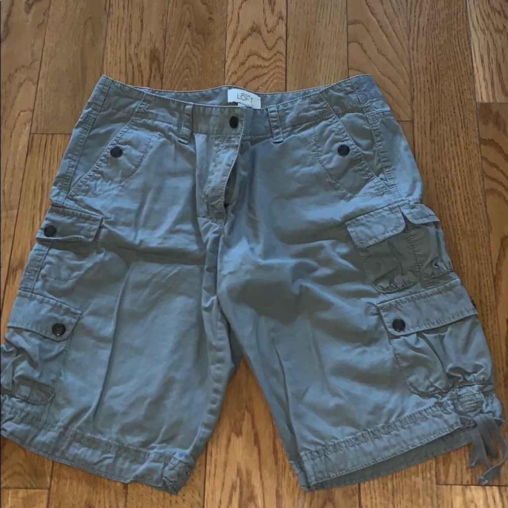 LOFT army green cargo shorts